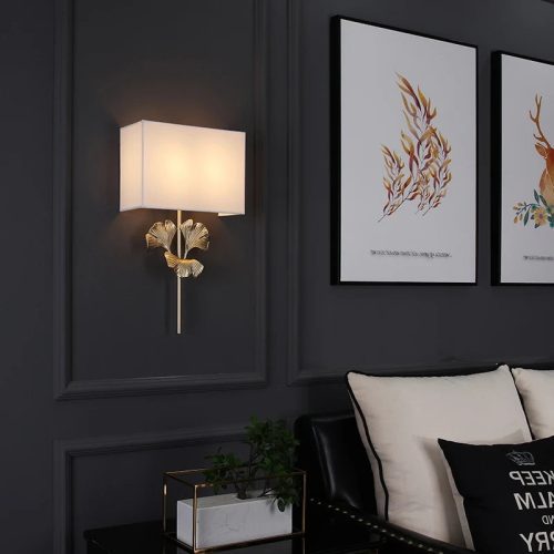 MIRODEMI Modern Wall Lamp in the Shape of the Ginkgo Leaf Living Room Bedroom Lighting Hall