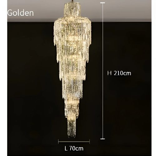 MIRODEMI Moneglia chic long crystal chandelier for home hall