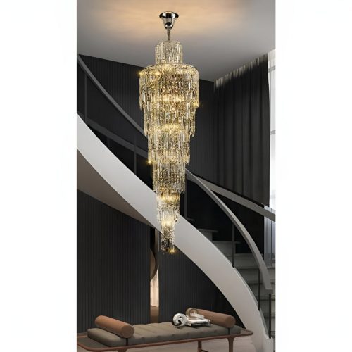 MIRODEMI Moneglia spiral gold crystal chandelier