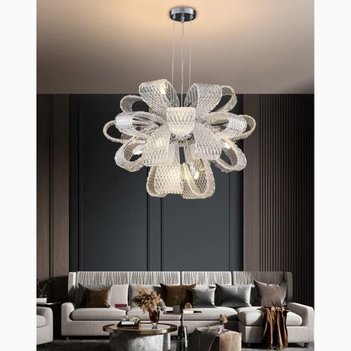 MIRODEMI Montenotte Flower Shaped Glass Ceiling Chandelier For Living Room