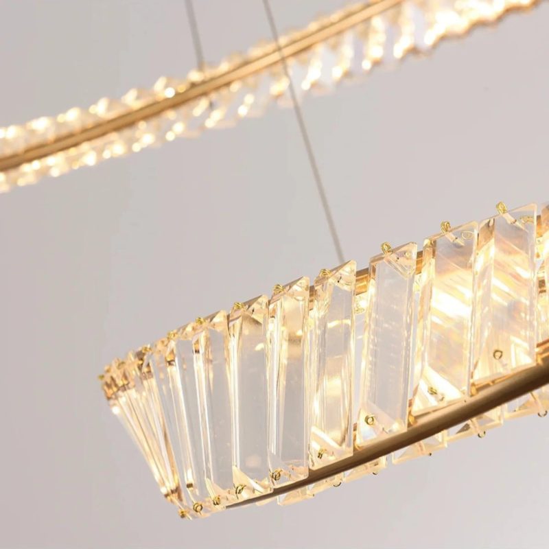 MIRODEMI Monthey Gold Crystal Chandelier