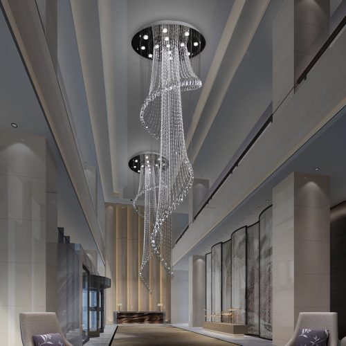 MIRODEMI Mougins hic Spiral Crystal Ceiling Chandelier For Hall