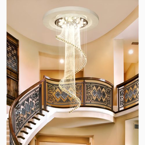 MIRODEMI Mougins hic Spiral Crystal Ceiling Led Chandelier