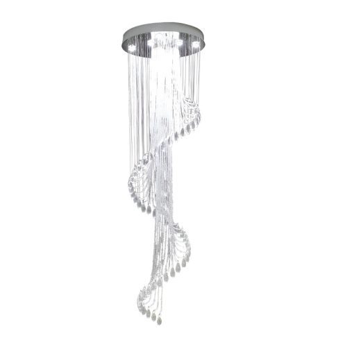 MIRODEMI Mougins hic Spiral Crystal Ceiling Led Silver Chandelier For Hall