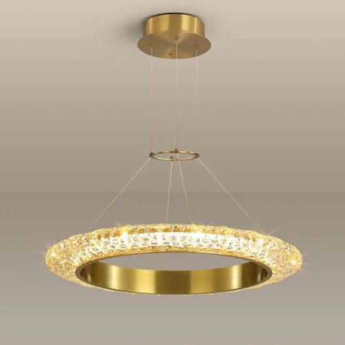 MIRODEMI Munchenstein Gold Black Crystal Round Chandelier