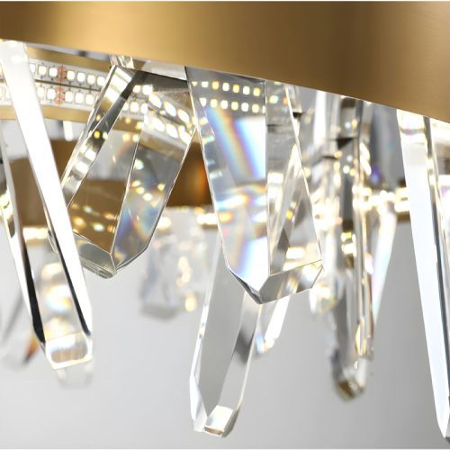 MIRODEMI Ninove Gold Rectangle Perfect Chandelier for Dining Room Details