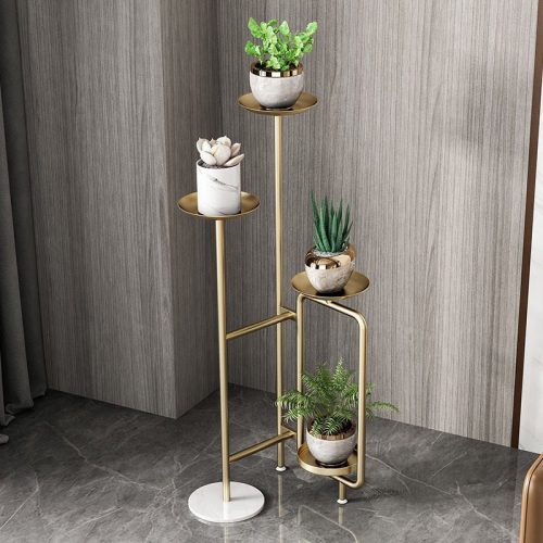 MIRODEMI Nordic Creativity Golden Plant Stand for Indoor Porch Living Room Balcony Hall Hotel Home