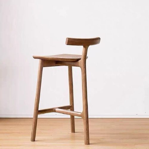 MIRODEMI Nordic Styled Bar High Stool Made of Solid Wood for Dining Room Kitchen Island Bar Home