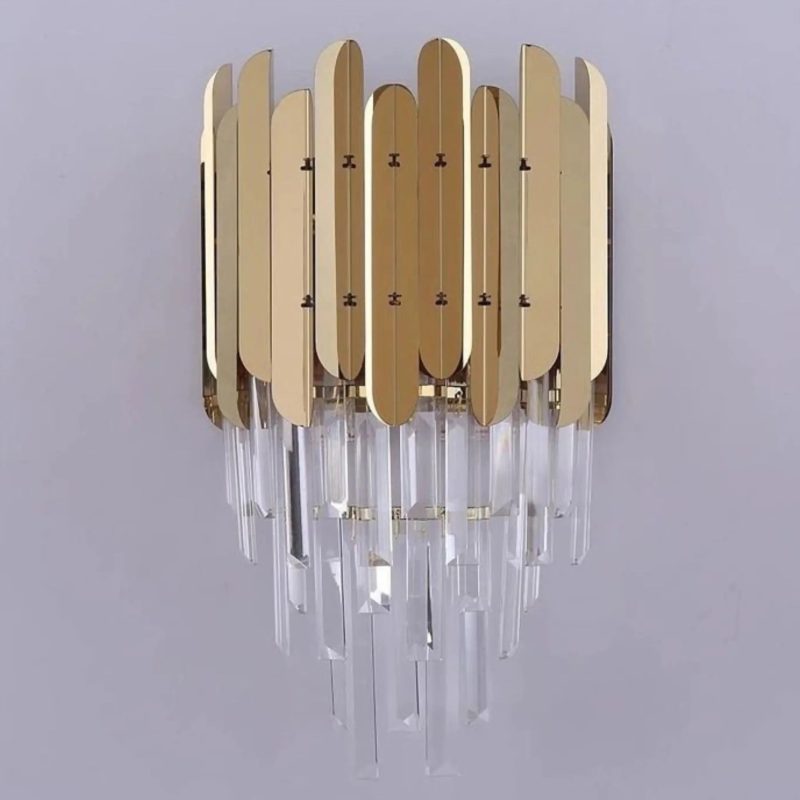 MIRODEMI Oder Modern Golden Crystal Wall Lamp Light