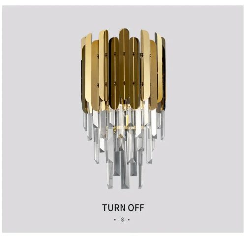 MIRODEMI Oder Modern Golden Crystal Wall Lamp for Living Room e