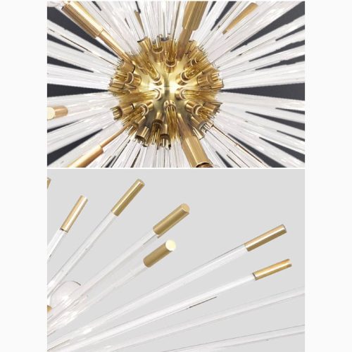 MIRODEMI Oletta Dandelion LED Gold Crystal Chandelier For Living Room