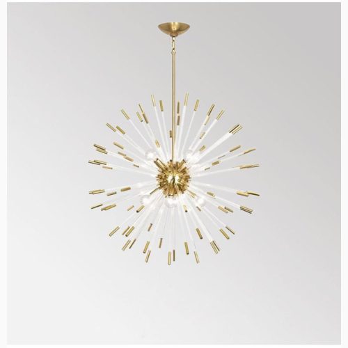 MIRODEMI Oletta Dandelion Shaped LED Gold Crystal Chandelier