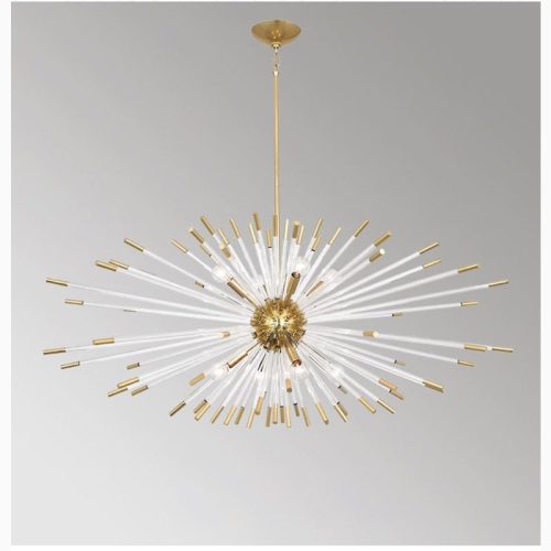 MIRODEMI Oletta Dandelion Shaped LED Gold Crystal Chandelier For Dining Room