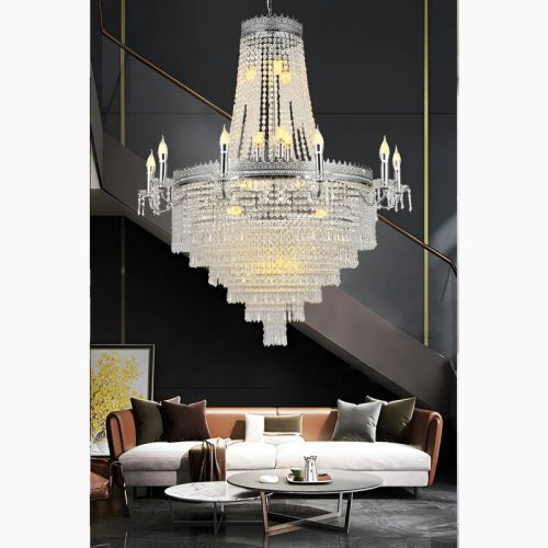 MIRODEMI® Opio | Classical Large Crystal Candle Ceiling Chandelier