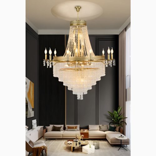 MIRODEMI® Opio | Classical Large Crystal Candle Ceiling Chandelier