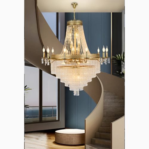 MIRODEMI Opio Classical Large Crystal Ceiling Chandelier