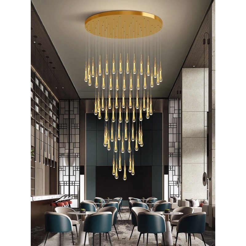 MIRODEMI Orta San Giulio | Hanging Crystal Lamp for Living Room 49 Lights / Warm Light / Dimmable