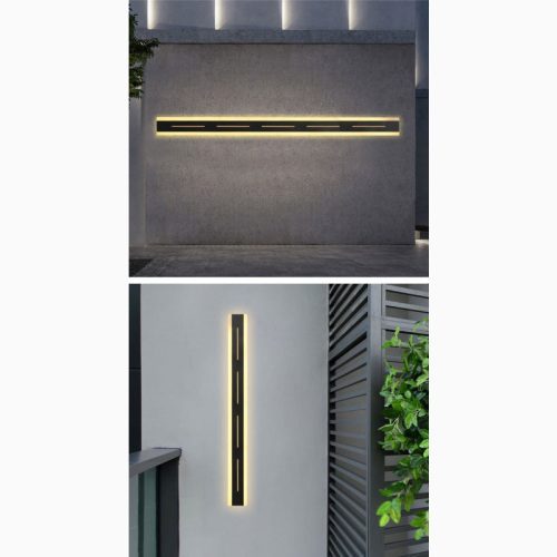 MIRODEMI Outdoor Black Waterproof Aluminum Long LED Wall Lamp with Remote For Garden