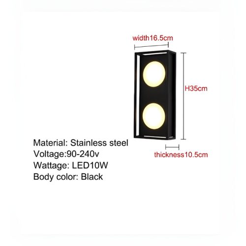 MIRODEMI Outdoor Black Waterproof High LED Stainless Steel Wall Lamp For Home