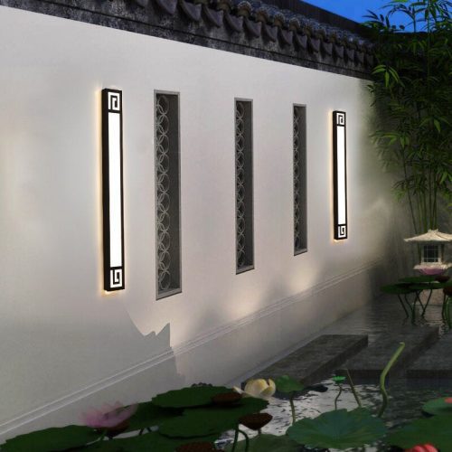 MIRODEMI Outdoor Black Waterproof Long LED Wall light For Garden Balcony Courtyard Outdoor Home