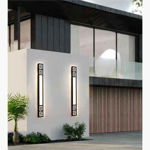 MIRODEMI Outdoor Black Waterproof Long LED Wall light For Garden Villa Balcony Courtyard Outdoor