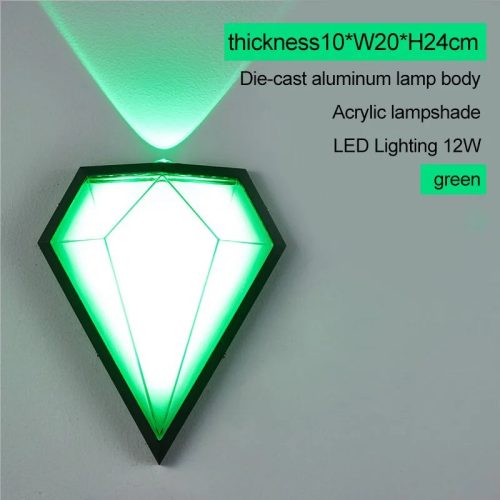 MIRODEMI® Outdoor Waterproof Diamond Shape Colorful Light LED Wall Lamp For Garden, Courtyard, Outdoor, Street, Home