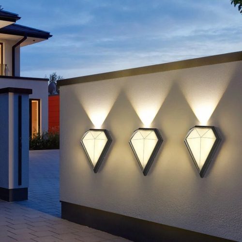 MIRODEMI Outdoor Waterproof Diamond Shape Colorful Light LED Wall Lamp For Garden Courtyard Outdoor Home