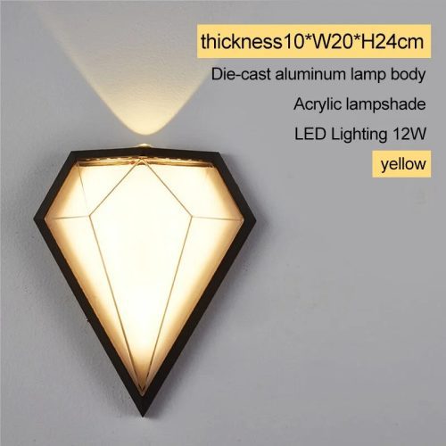 MIRODEMI® Outdoor Waterproof Diamond Shape Colorful Light LED Wall Lamp For Garden, Courtyard, Outdoor, Street, Home