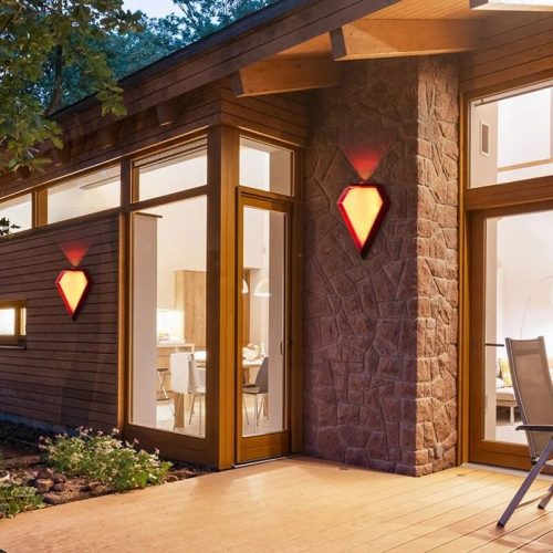 MIRODEMI Outdoor Waterproof Diamond Shape Colorful Light LED Wall Lamp For Garden Courtyard Street Home