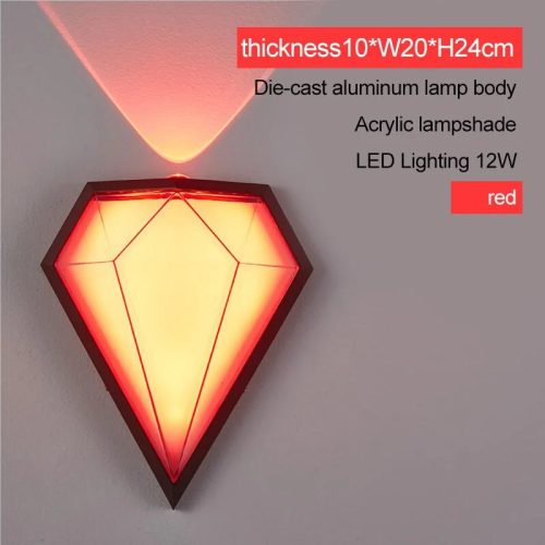 MIRODEMI® Outdoor Waterproof Diamond Shape Colorful Light LED Wall Lamp For Garden, Courtyard, Outdoor, Street, Home