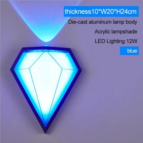 MIRODEMI® Outdoor Waterproof Diamond Shape Colorful Light LED Wall Lamp For Garden, Courtyard, Outdoor, Street, Home