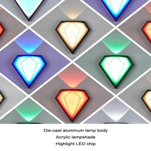 MIRODEMI Outdoor Waterproof Diamond Shape Colorful Light LED Wall Lamp For Outdoor Street Home