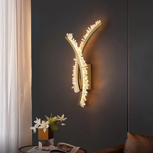 MIRODEMI Oviedo Designer Golden LED Wall Lamp