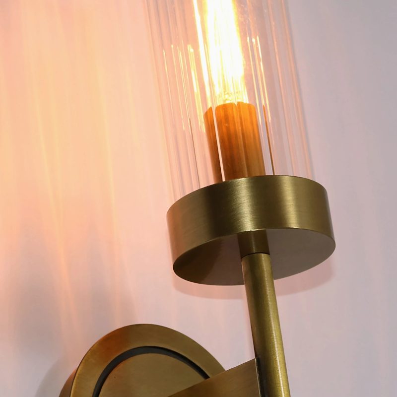 MIRODEMI Palma Contemporary Brass Bedside Wall Light