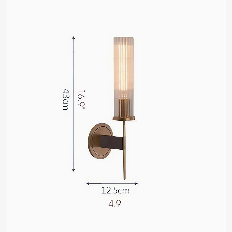 MIRODEMI Palma Minimalist Brass Bedside Wall Light