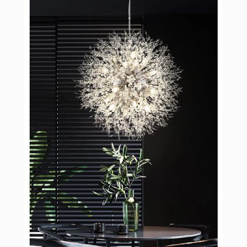 MIRODEMI Piani Crixia Dandelion shaped Gold Chrome Crystal Chandelier For Living Room