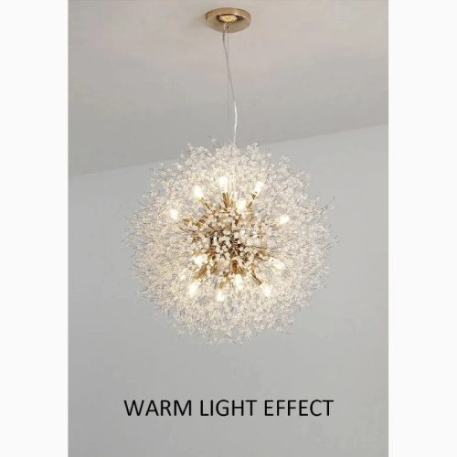 MIRODEMI Piani Crixia LED Dandelion shaped Gold Chrome Crystal Chandelier For Room Light