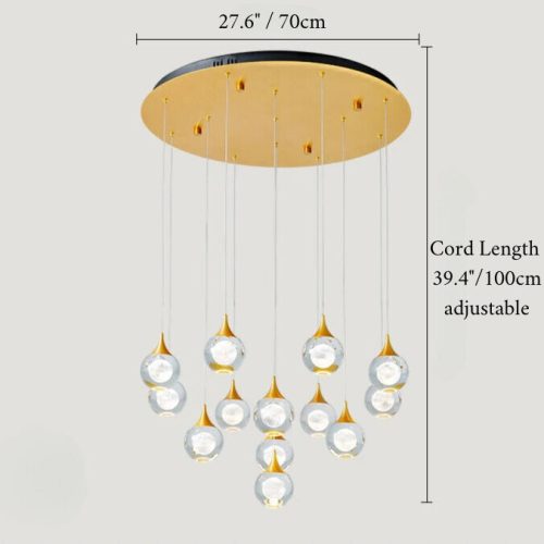 MIRODEMI Pigna Luxury LED Chandelier for Living Room with 13 Lights