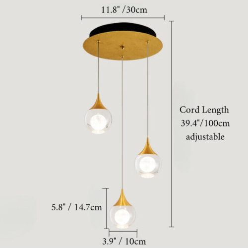 MIRODEMI Pigna Luxury Modern Chandelier for Kithen with 3 Lights