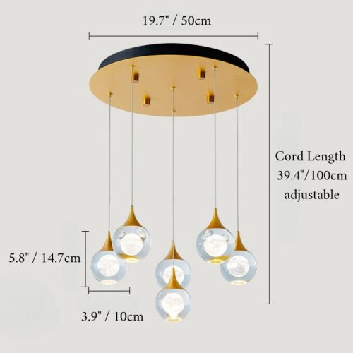 MIRODEMI Pigna Luxury Modern LED Light for Living Room with 6 Lights