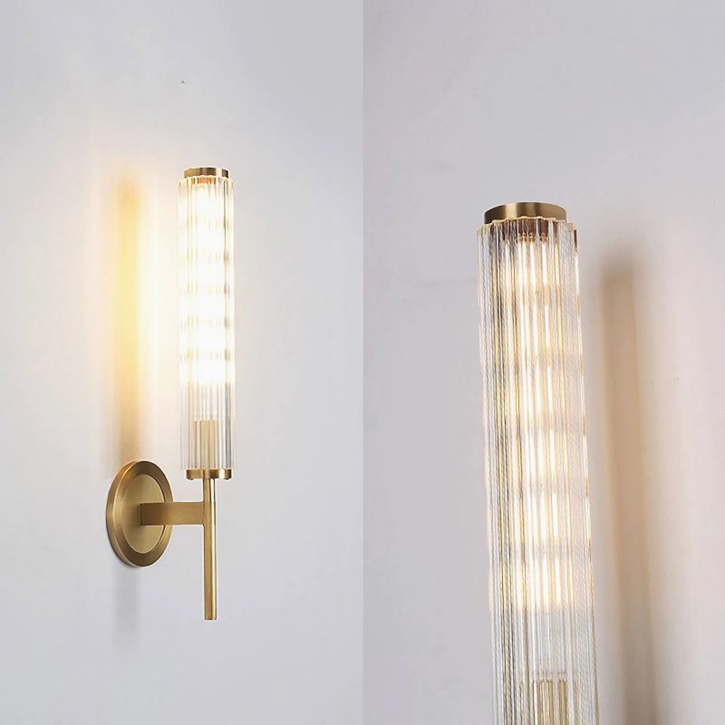 MIRODEMI Pontevedra Sleek Glass Copper Wall Sconce