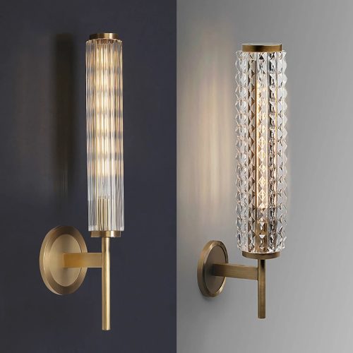 MIRODEMI Pontevedra Sophisticated Glass Copper Wall Lamp