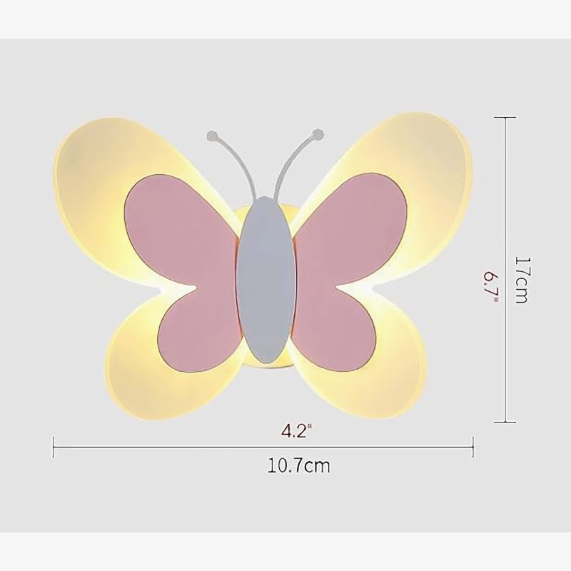 MIRODEMI Princess Kids Butterfly LED Wall Sconce