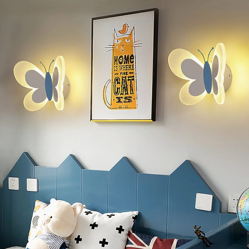 MIRODEMI Princess Kids Room Butterfly LED Wall Light