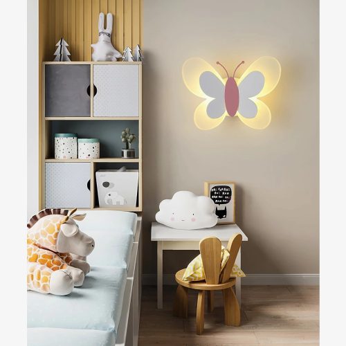 MIRODEMI Princess Sparkling Butterfly LED Wall Light For Kids