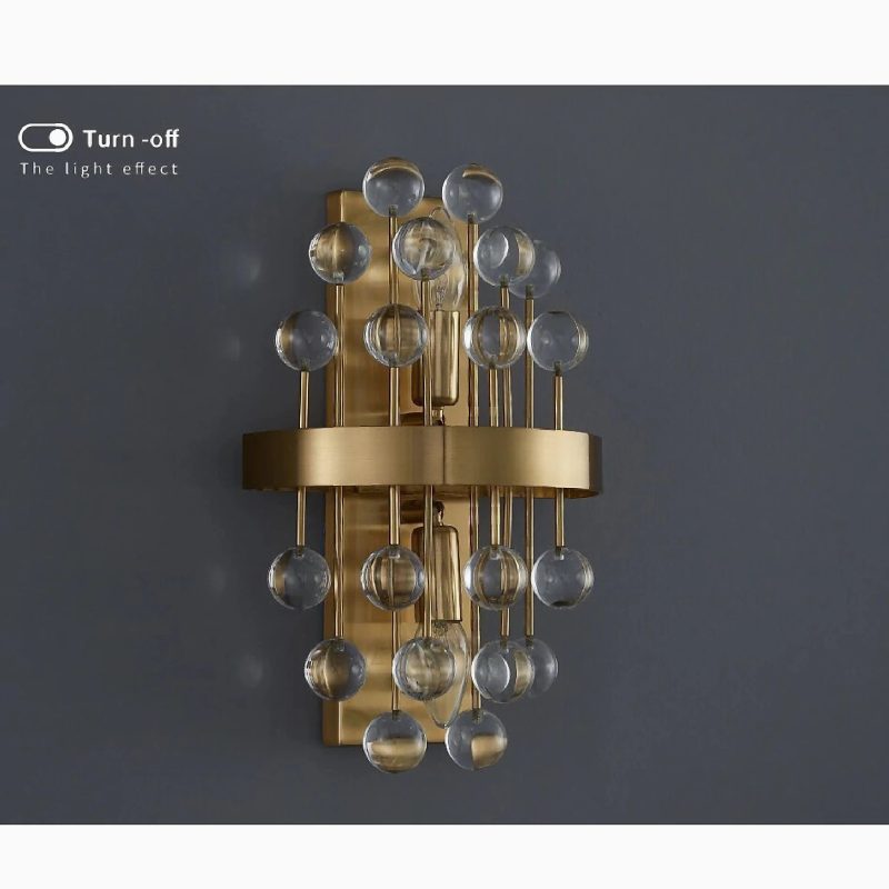 MIRODEMI Puget Theniers Round Shaped Crystals Wall Sconce