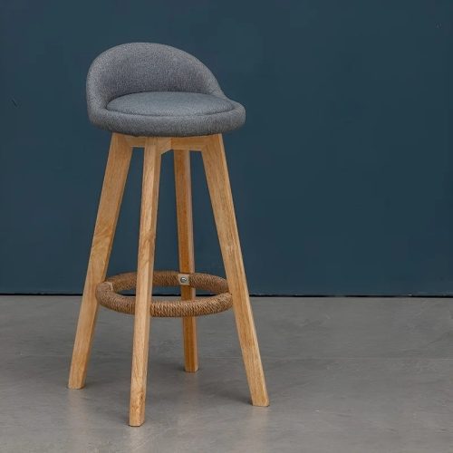 MIRODEMI® Retro-Styled Rotating High Bar Stool Made of Solid Wood image | luxury furniture | luxury bar stools | wooden stools