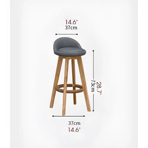 MIRODEMI Retro Styled Rotating High Bar Stool Made of Solid Wood for Living Room Dining Room Kitchen Restaurant Home Details