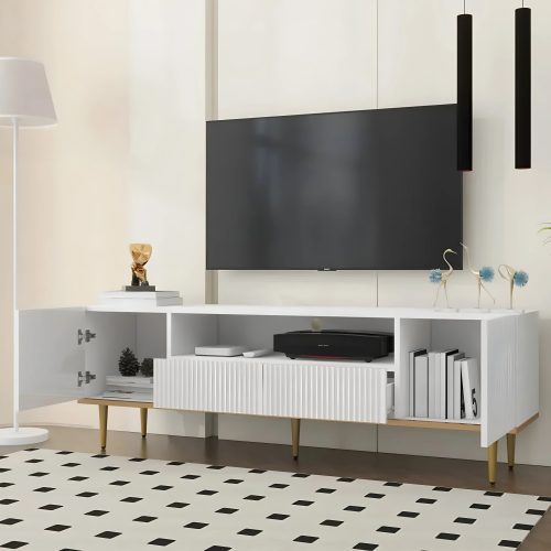 MIRODEMI Rhoon Classic White Elegant Luxury TV Stand 1