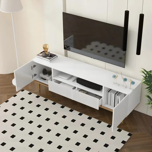 MIRODEMI Rhoon Classic White Elegant Minimalistic TV Stand 1